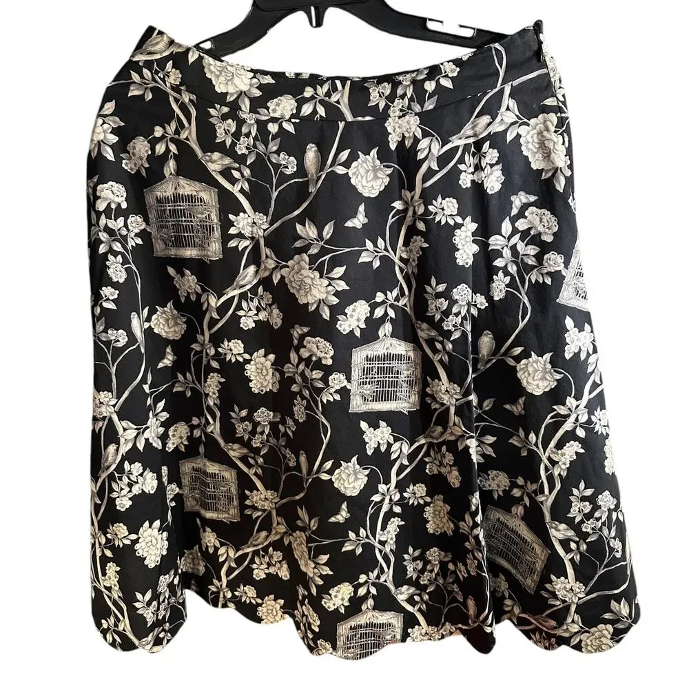 Talbots Flared Skirt - Bird Cage Size 6